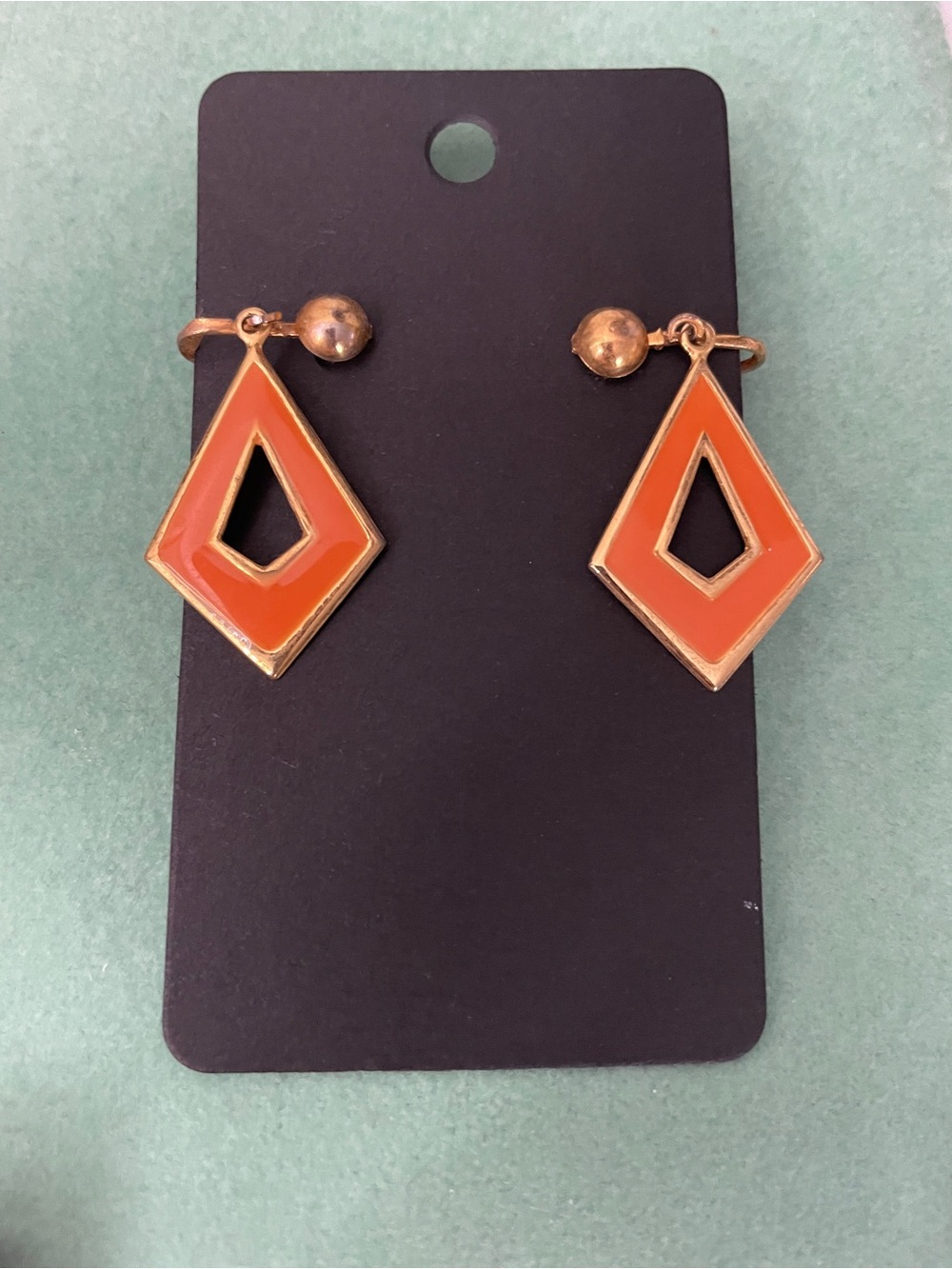 Vintage Yellow Orange Earrings
